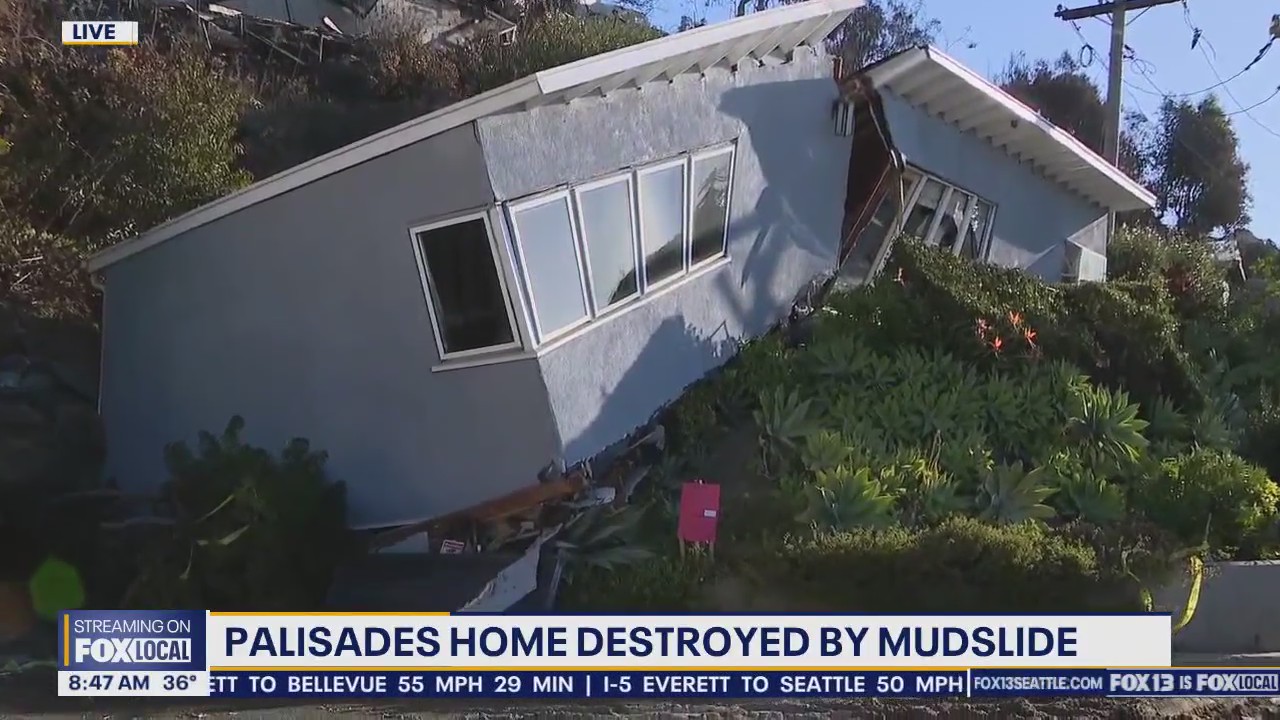 Home that survived Palisades Fire now destroyed by mudslide in CA