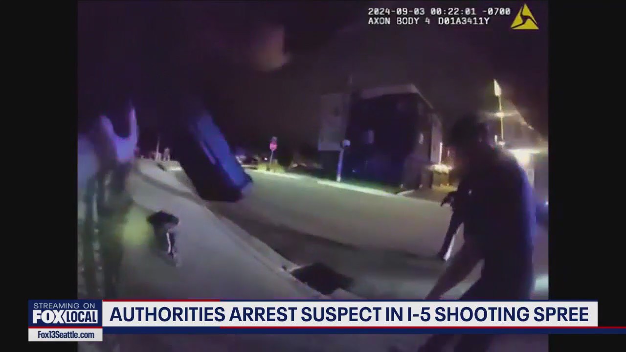 Man in custody for string of shootings along I-5 in King, Pierce County