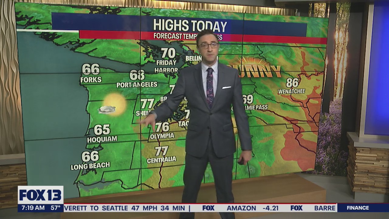 High temperatures in the 70s with mostly sunny skies this weekend