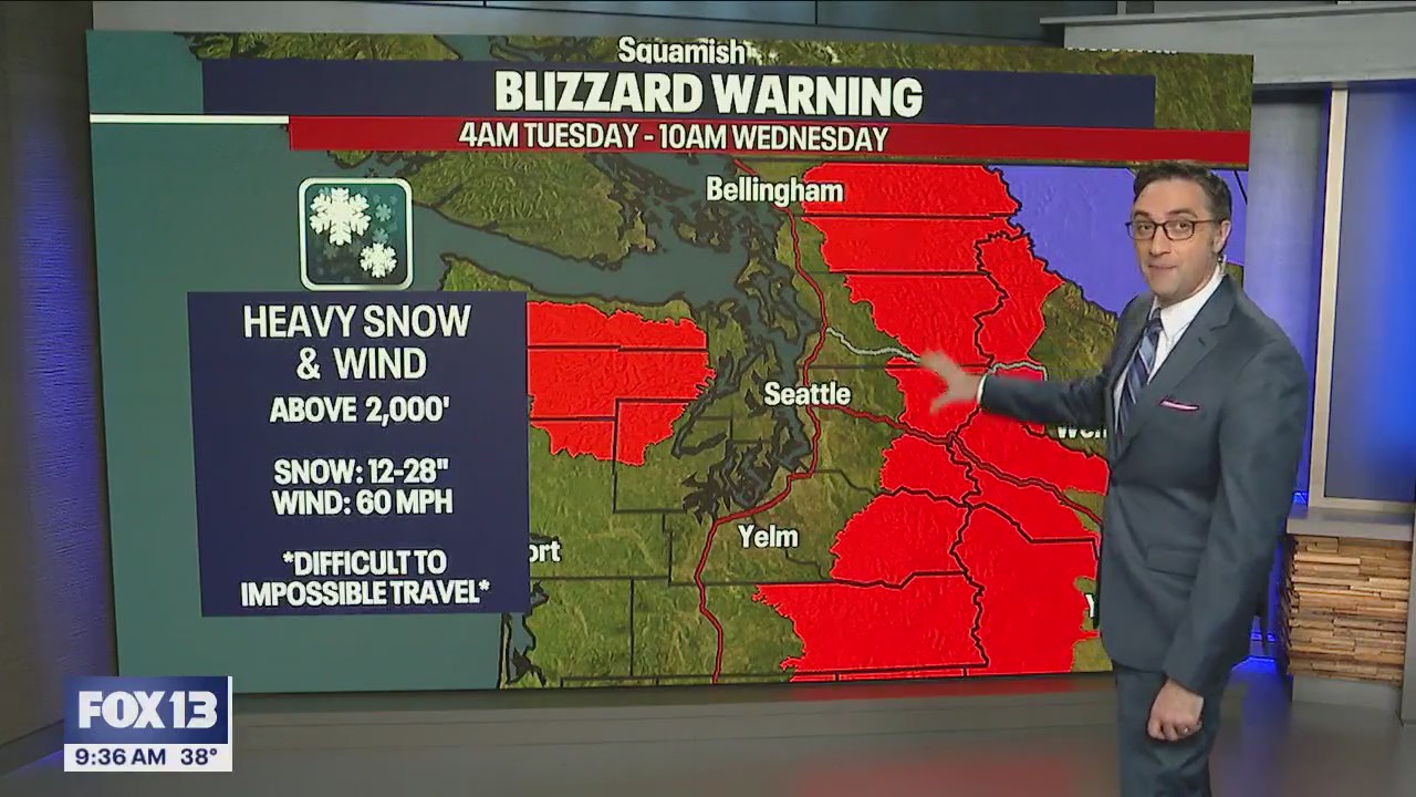 Rare blizzard warning for Washington Cascades
