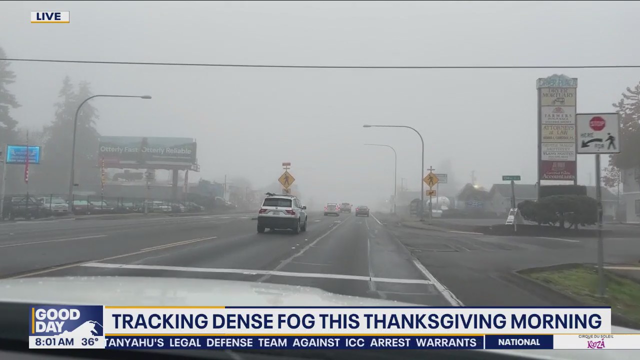 Tracking dense Thanksgiving fog in Seattle