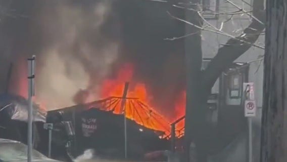 Mpls homeless encampment erupts into flames