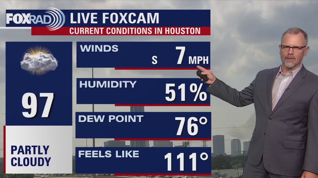 Houston weather: Partly cloudy, sunny Saturday evening, excessive heat warning extended