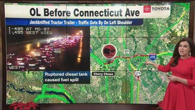 Jackknifed tractor trailer causes delays along outer loop