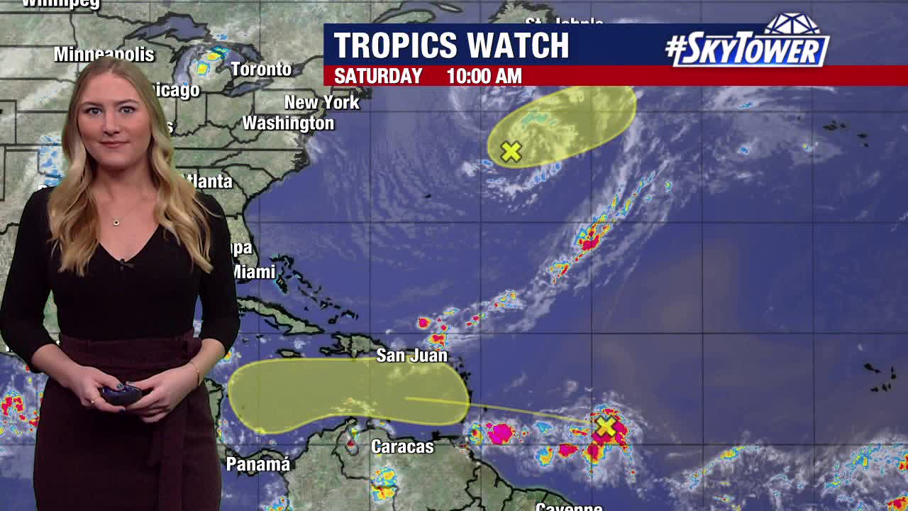 Tracking two tropical disturbances in Atlantic