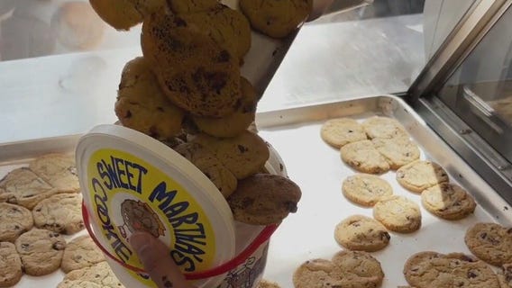 Behind the counter of Sweet Martha's Cookie Jar