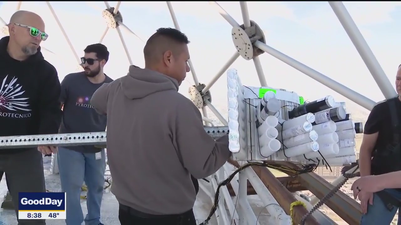 Final preparations for Dallas NYE firework show