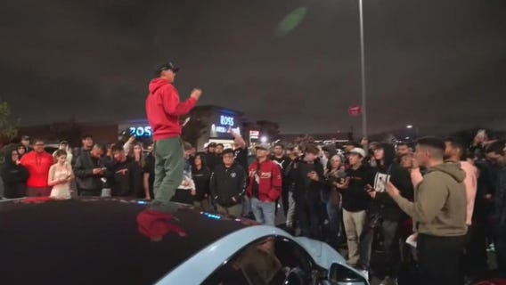 Tesla goes airborne in Echo Park