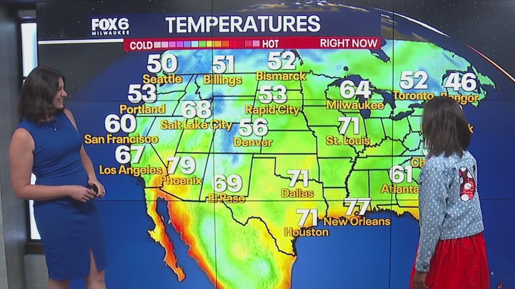 Rhylee helps with the weather