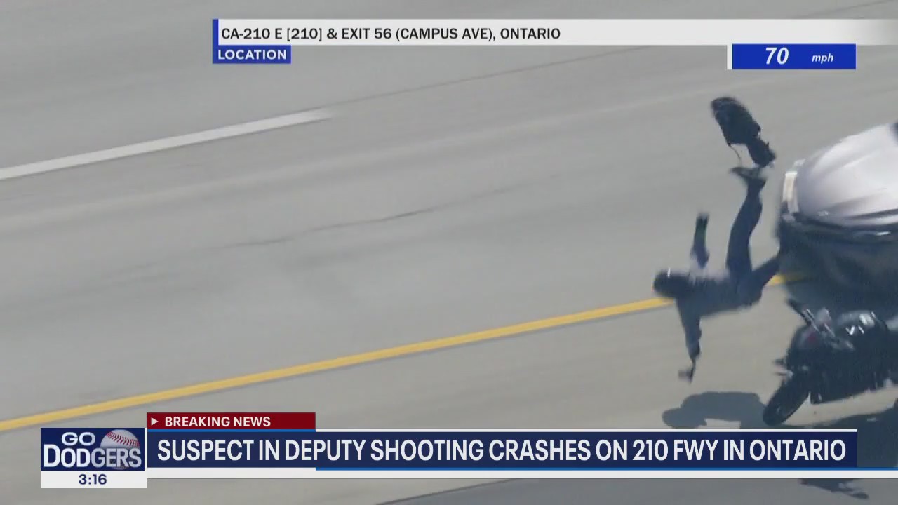 Motorcyclist crashes after allegedly shooting cop