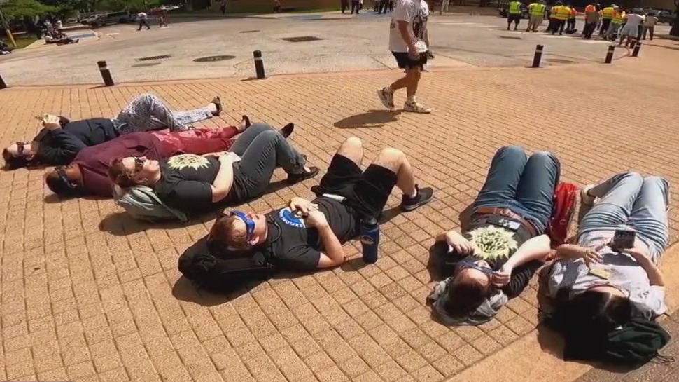 Solar Eclipse 2024: Crowd at UTA takes in eclipse