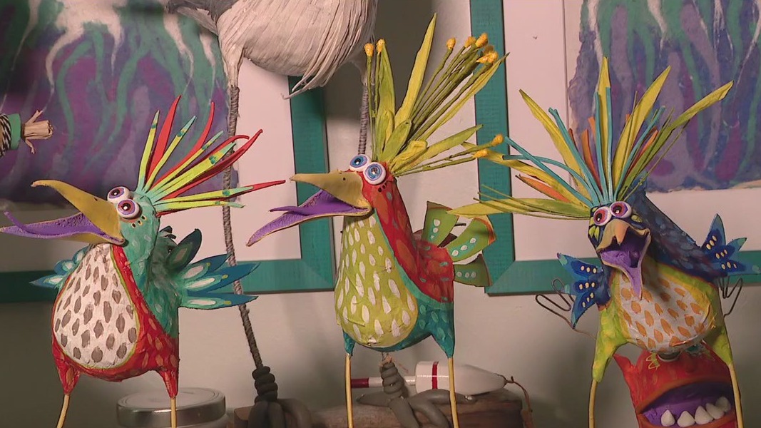 Artist creates pieces out of recycled material