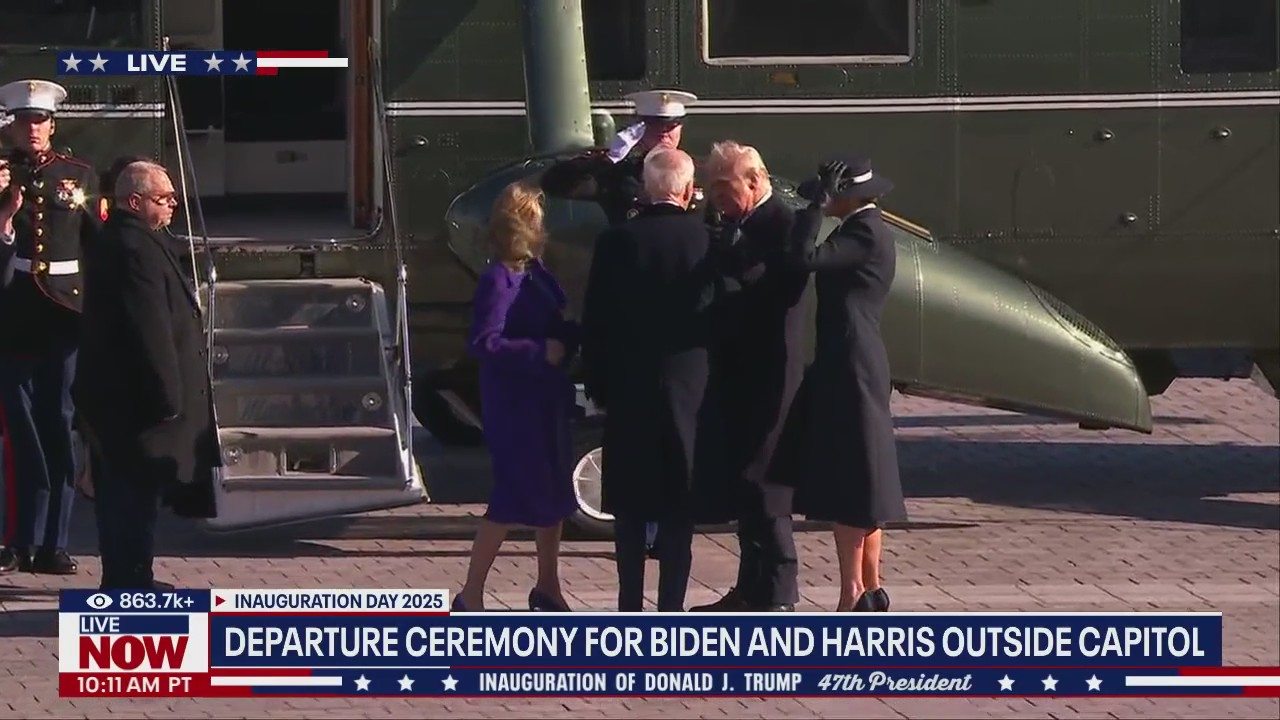 WATCH: Bidens depart U.S. Capitol