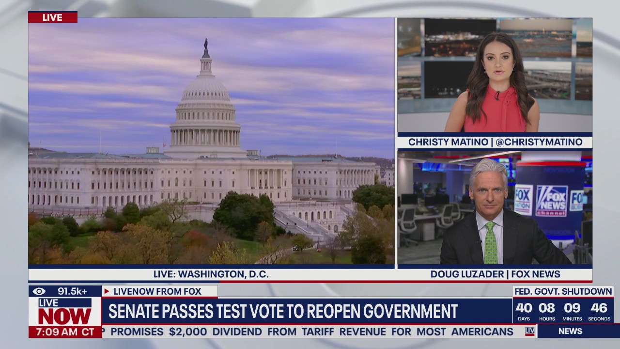 Senate passes test vote to reopen govt.