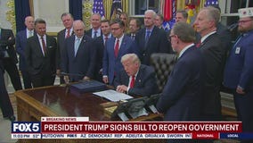 Trump signs bill to reopen government through January 2026