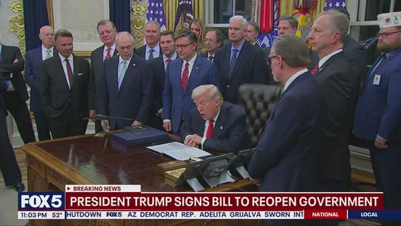 Trump signs bill to reopen government through January 2026