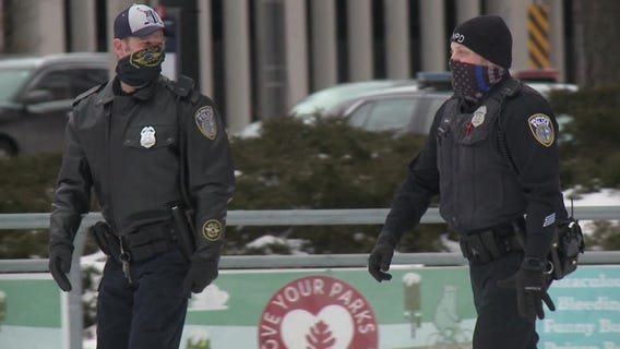 MPD officers ice skate at Red Arrow Park