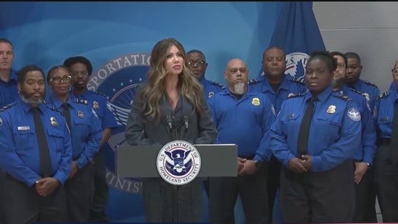 Kristi Noem hands out bonuses to TSA workers at MSP Airport