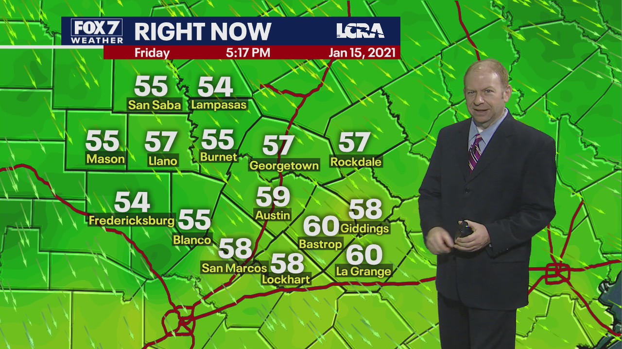 Evening weather forecast for January 15, 2021