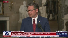 Johnson speaks after House passes bill to end shutdown
