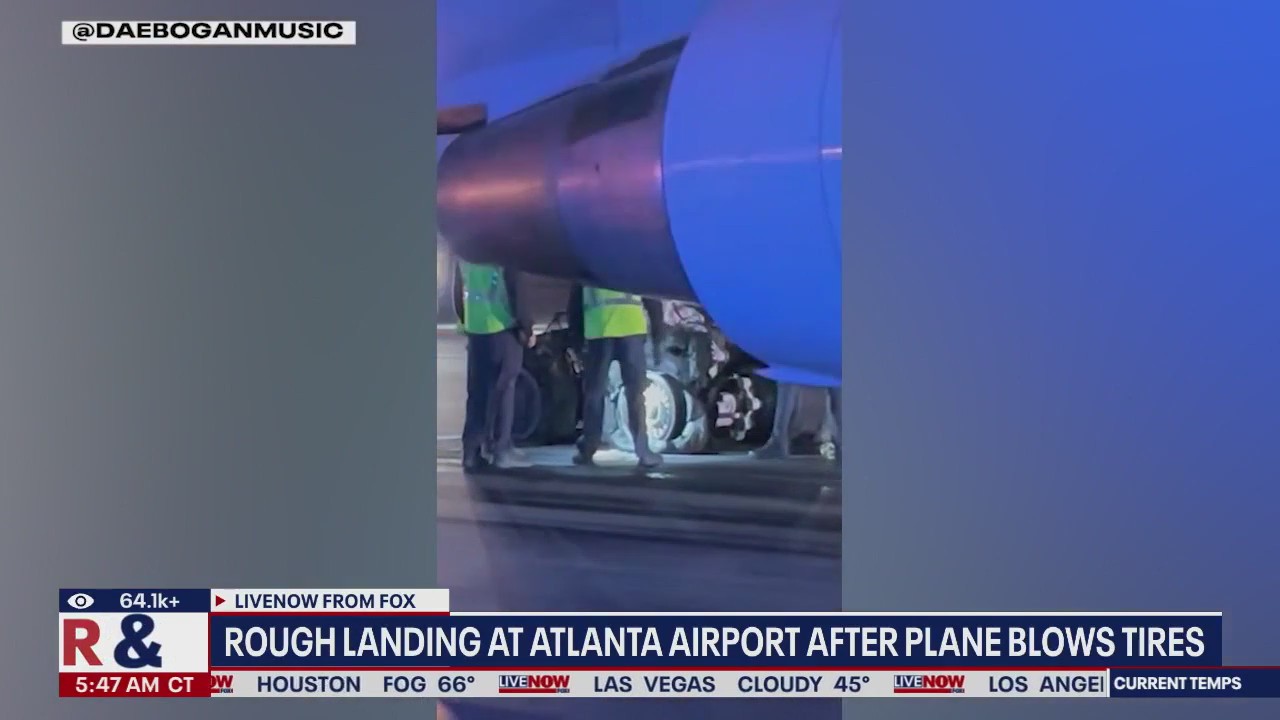 Blown tires cause rough landing at Atlanta Airport