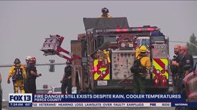 Fire danger exists despite rain, cool temps