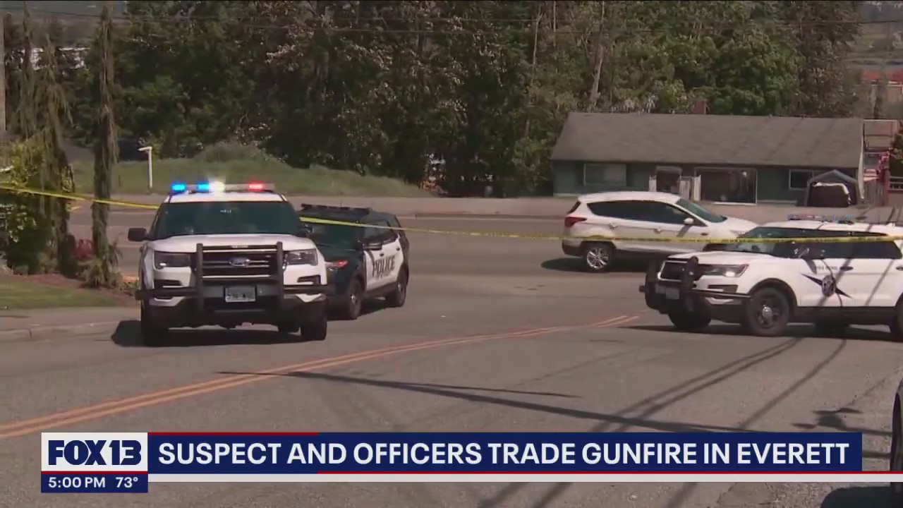 Suspect dead after trading gunfire with police in Everett | FOX 13 Seattle