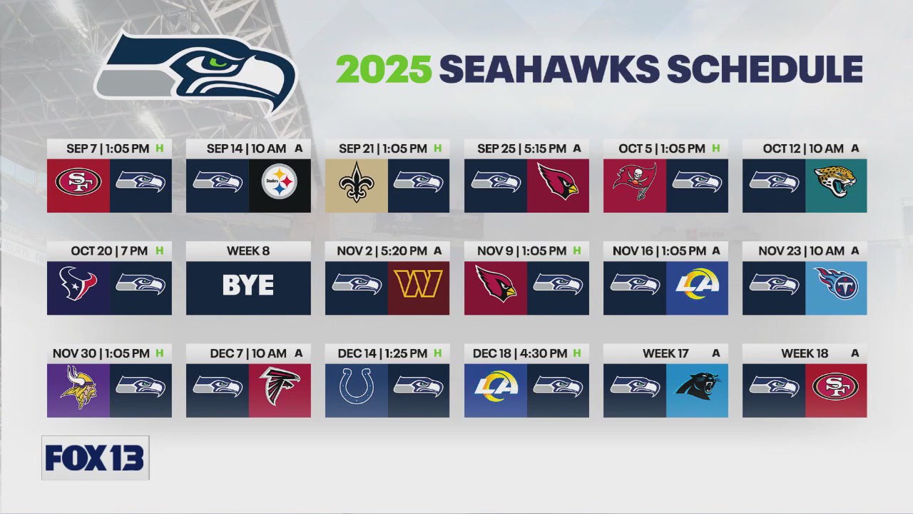 SEA the Schedule: Seattle Seahawks 2025 schedule released