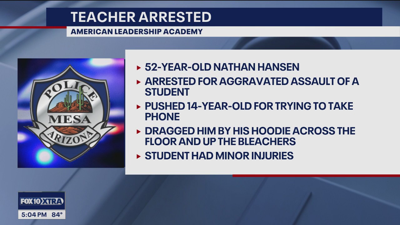 Mesa teacher accused of assaulting student