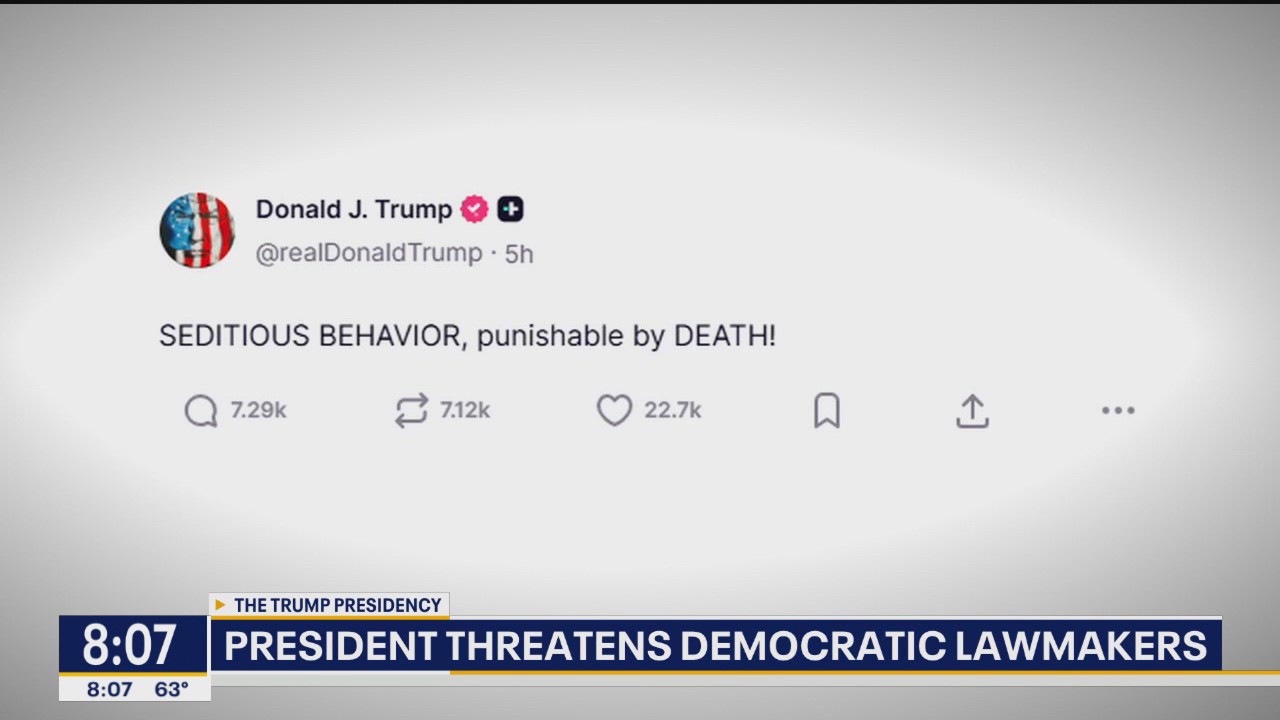 Trump threatens Democratic lawmakers in Truth Social post