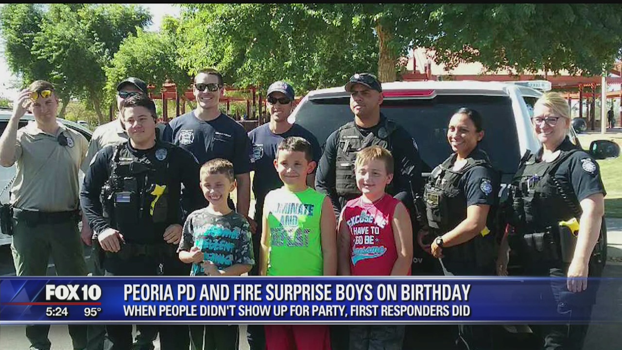 Peoria first responders make kids' birthday party extra special