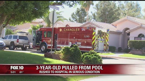 Chandler Fire: 3-year-old boy pulled from grandmother's pool