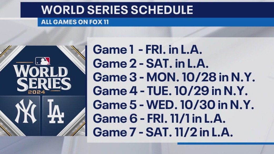 Dodgers-Yankees World Series schedule released