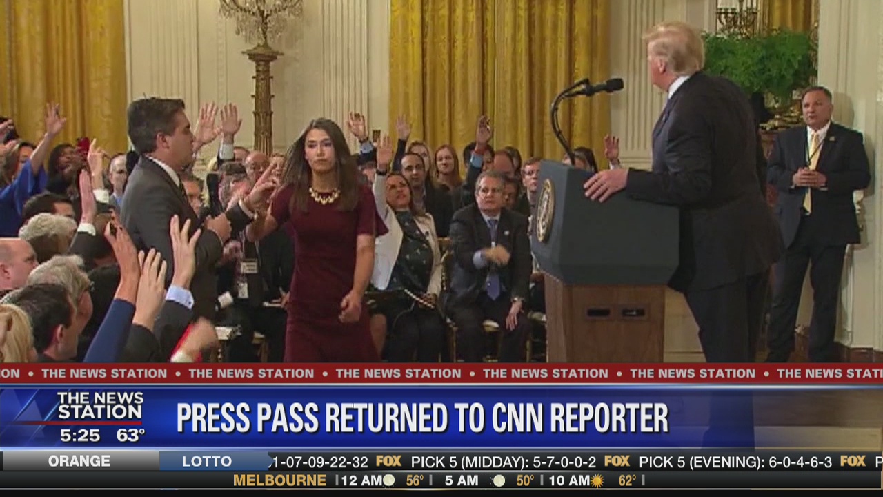 Press pass returned to CNN reporter