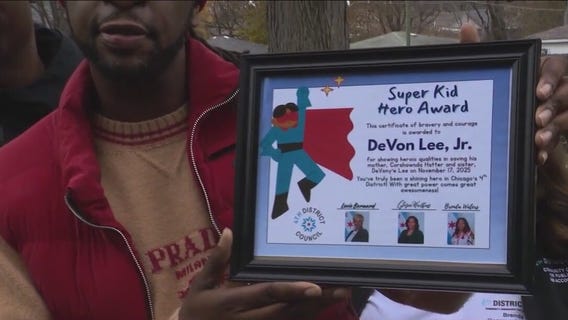 Boy honored after he and mom were attacked