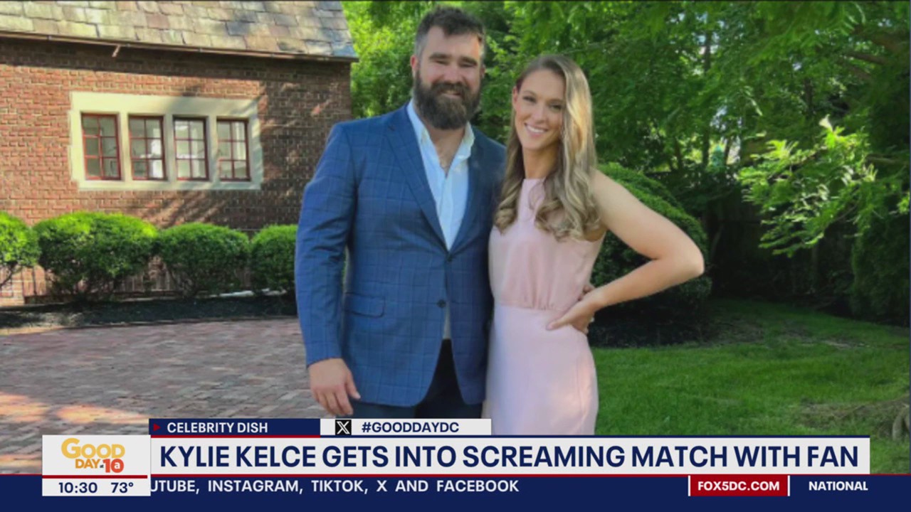 Jason Kelce's wife gets into screaming match with fan