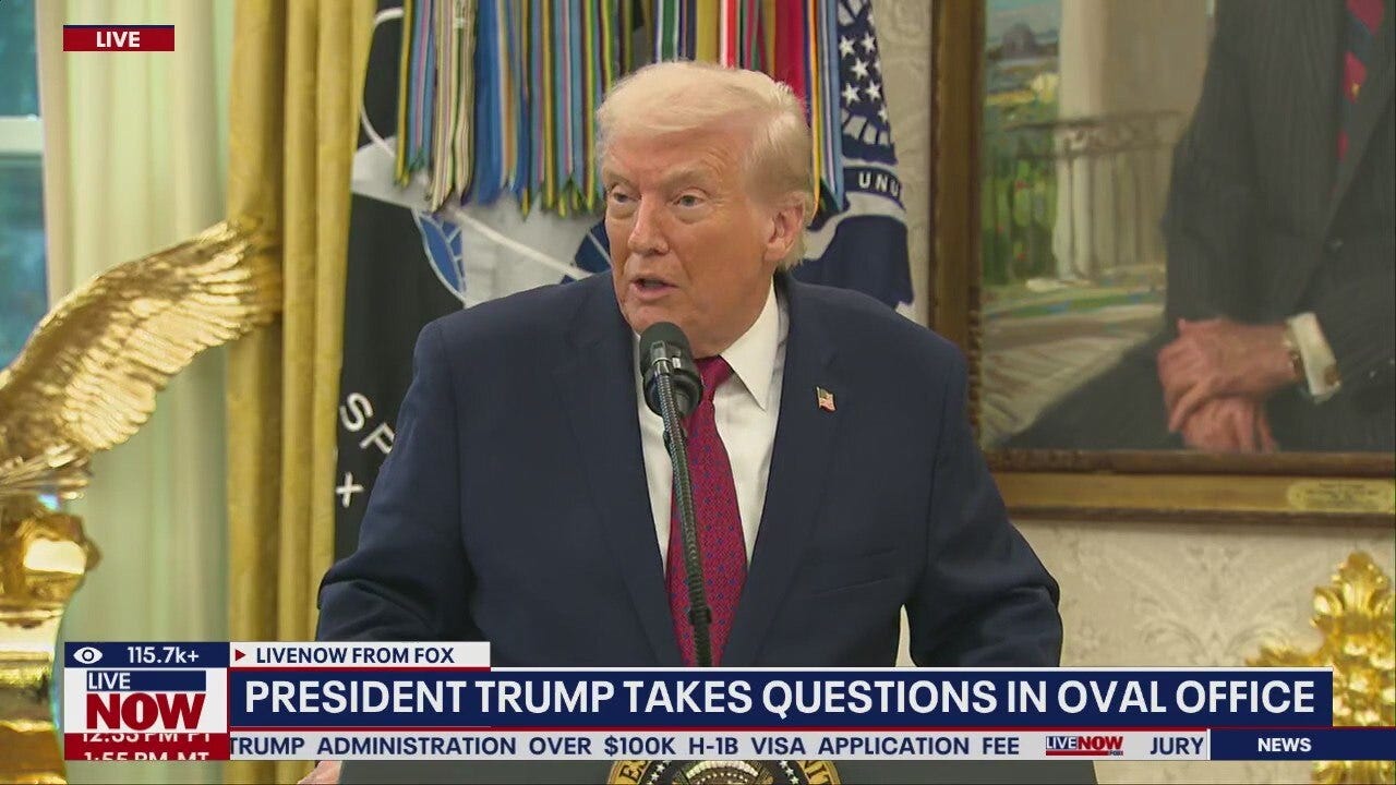 President Trump answers questions from reporters