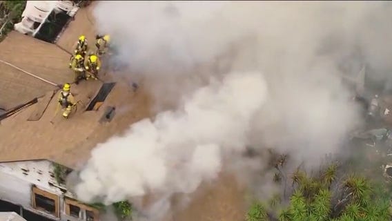 Crews knock down Hollywood fire