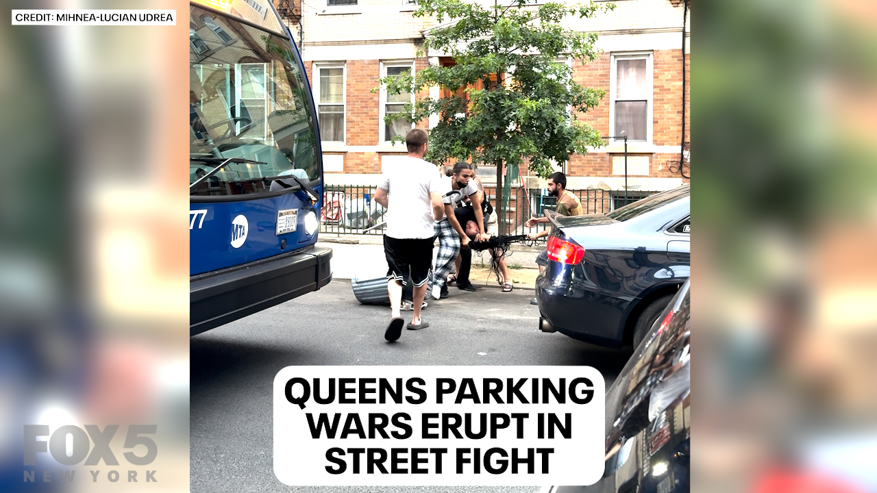 NYC parking spot fight over trash cans blocking space