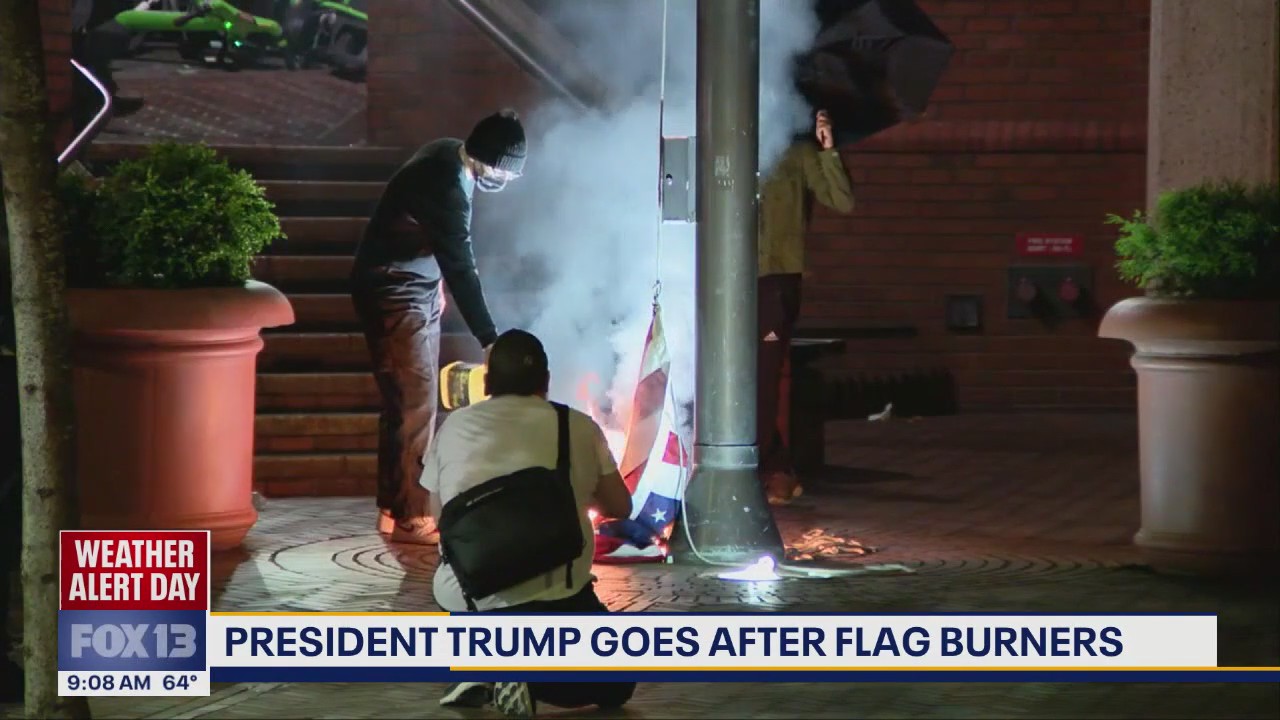 President Trump goes after those who burn the American flag