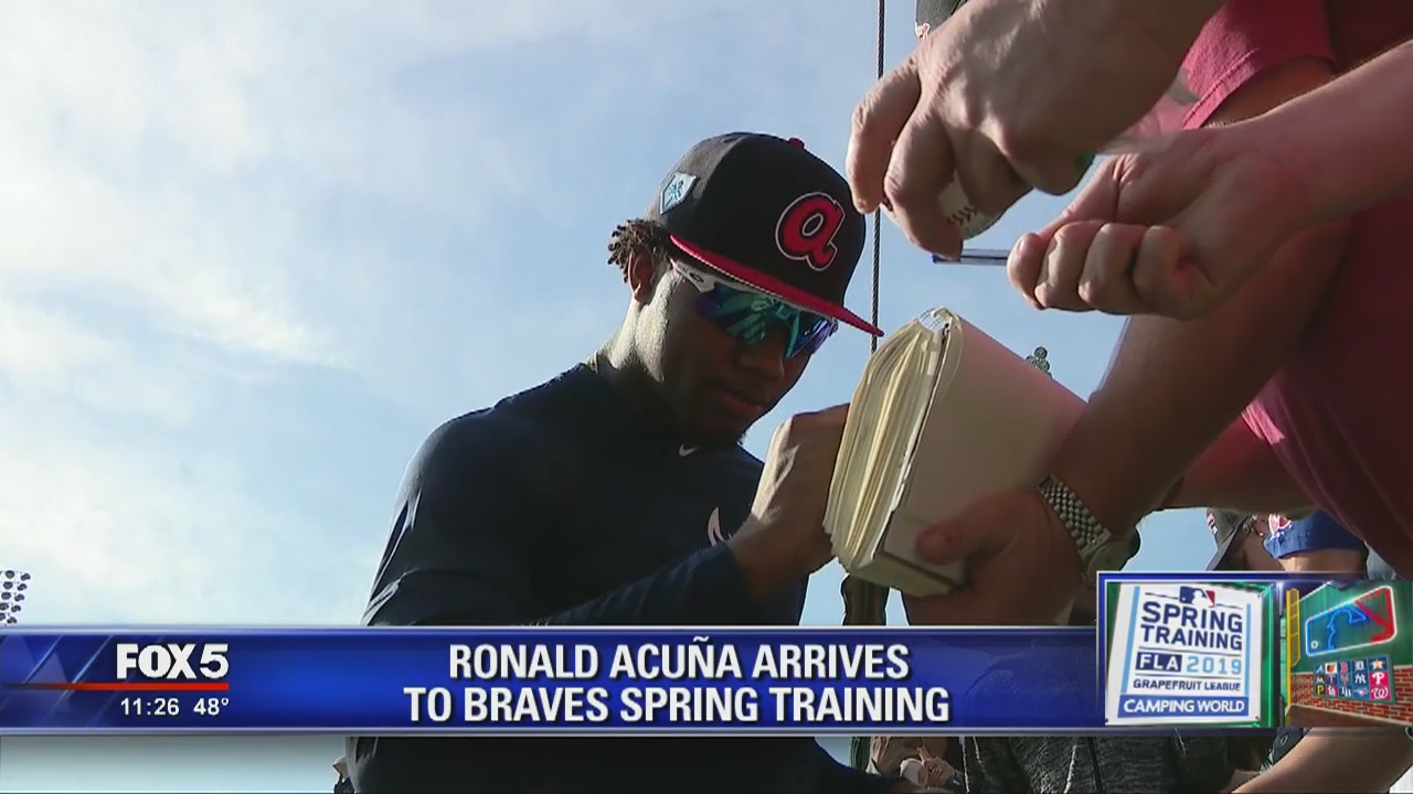Ronald Acuna arrives at Braves Spring Training