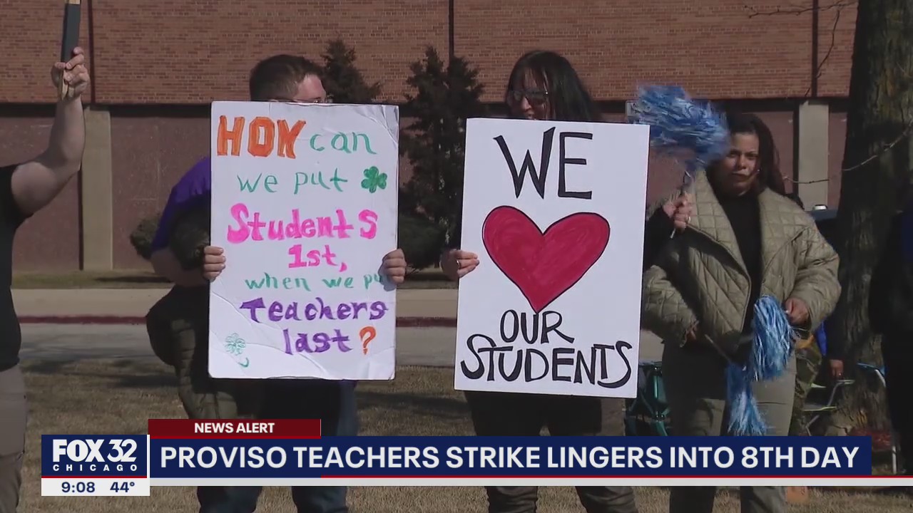 Proviso teachers strike lingers into 8th day