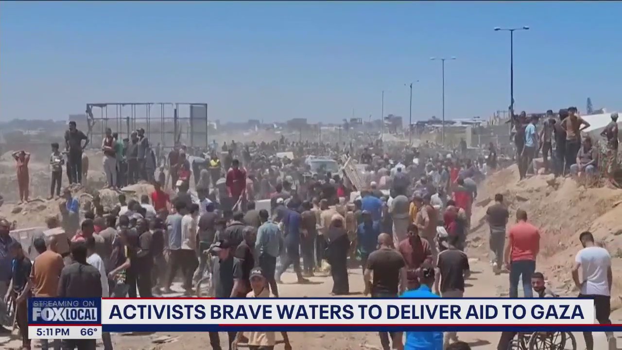 Activist brave waters to deliver aid to Gaza after drone attack