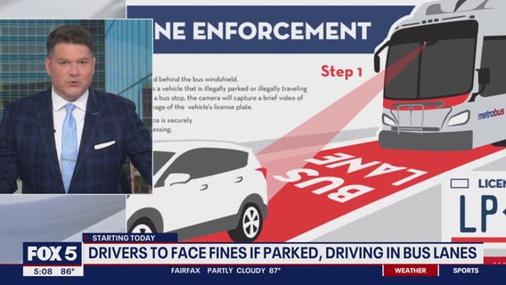 WMATA issuing warnings to drivers blocking bus lanes; fines up to $200 begin in 45 days