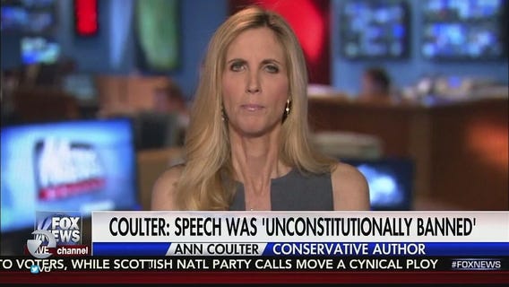 Ann Coulter speech at UC Berkeley cancelled