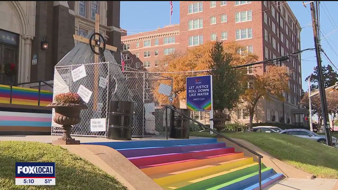 Church nativity scene depicts Holy Family as immigrants