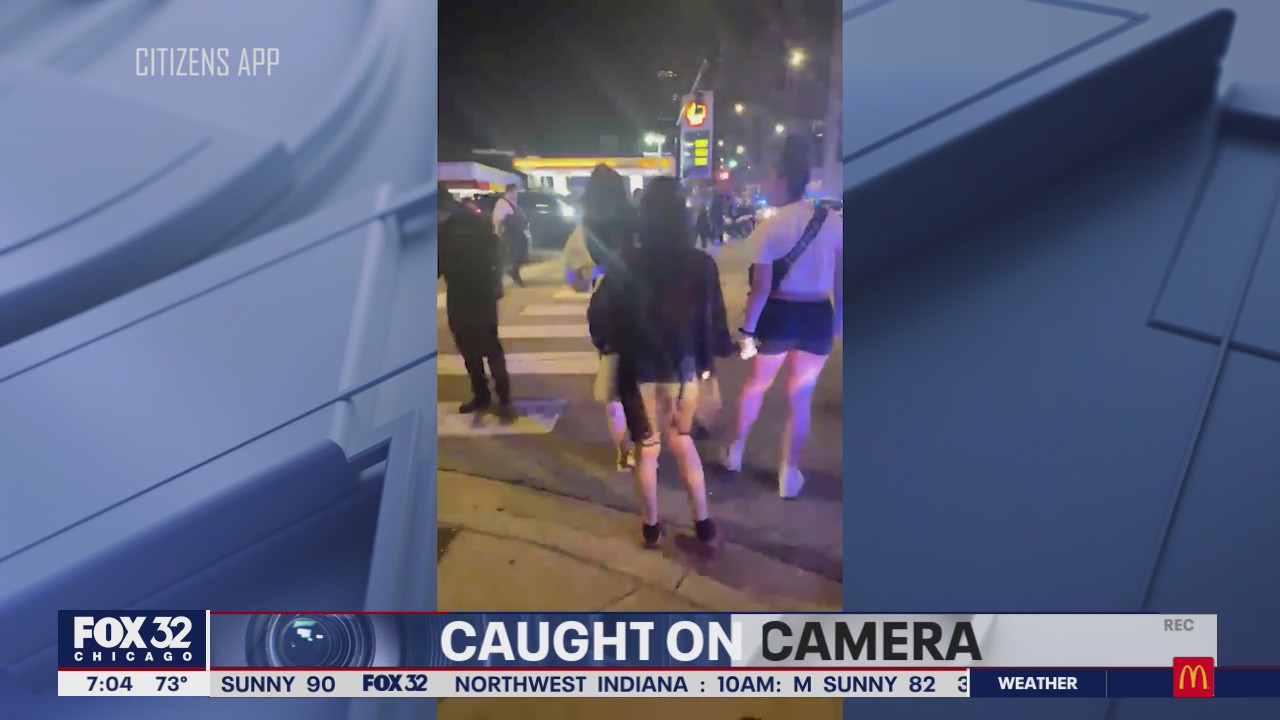 Caught on camera: Video shows teens flooding Chicago's North Side, disrupting traffic