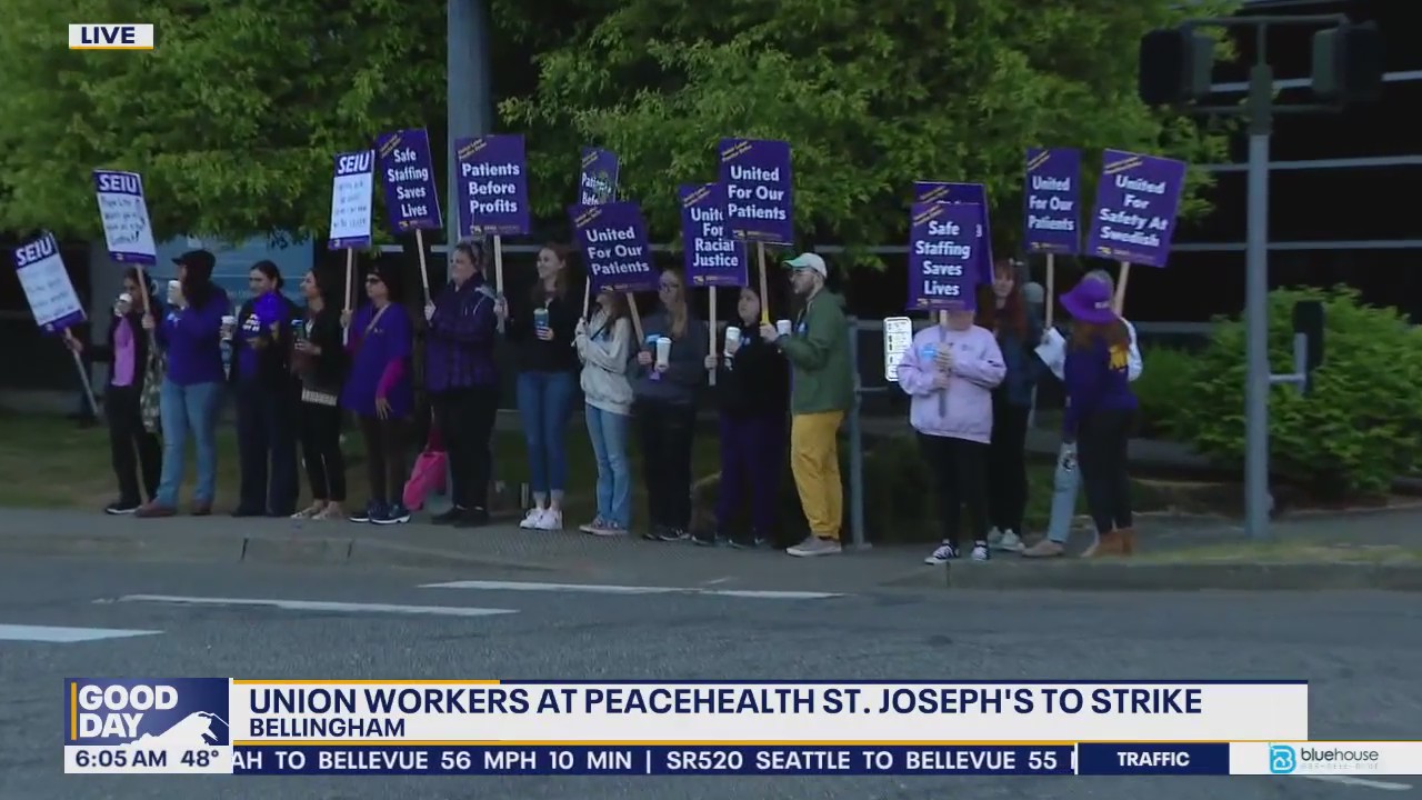 Bellingham, WA hospital union workers on strike