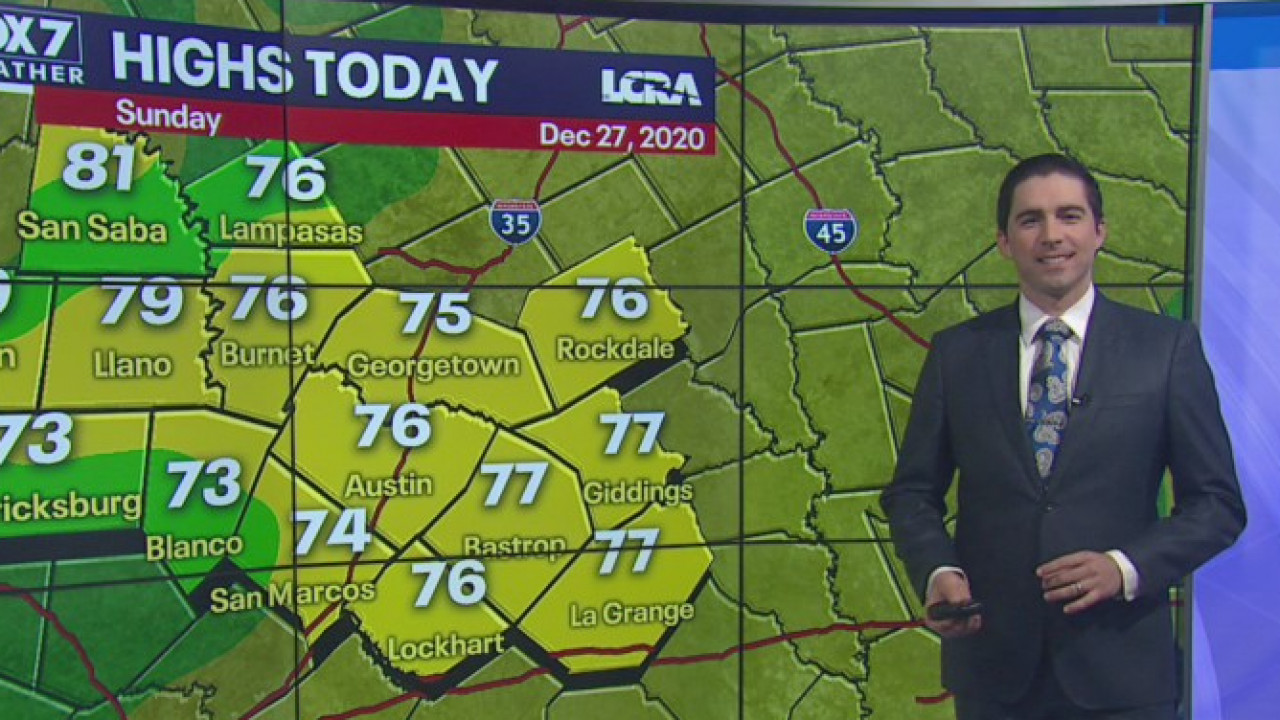 Evening weather forecast for December 27, 2020