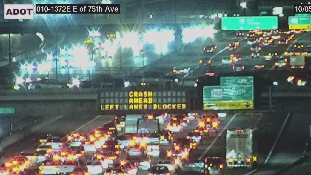 Crash near 75th Avenue shuts down eastbound I-10 | FOX 10 Phoenix